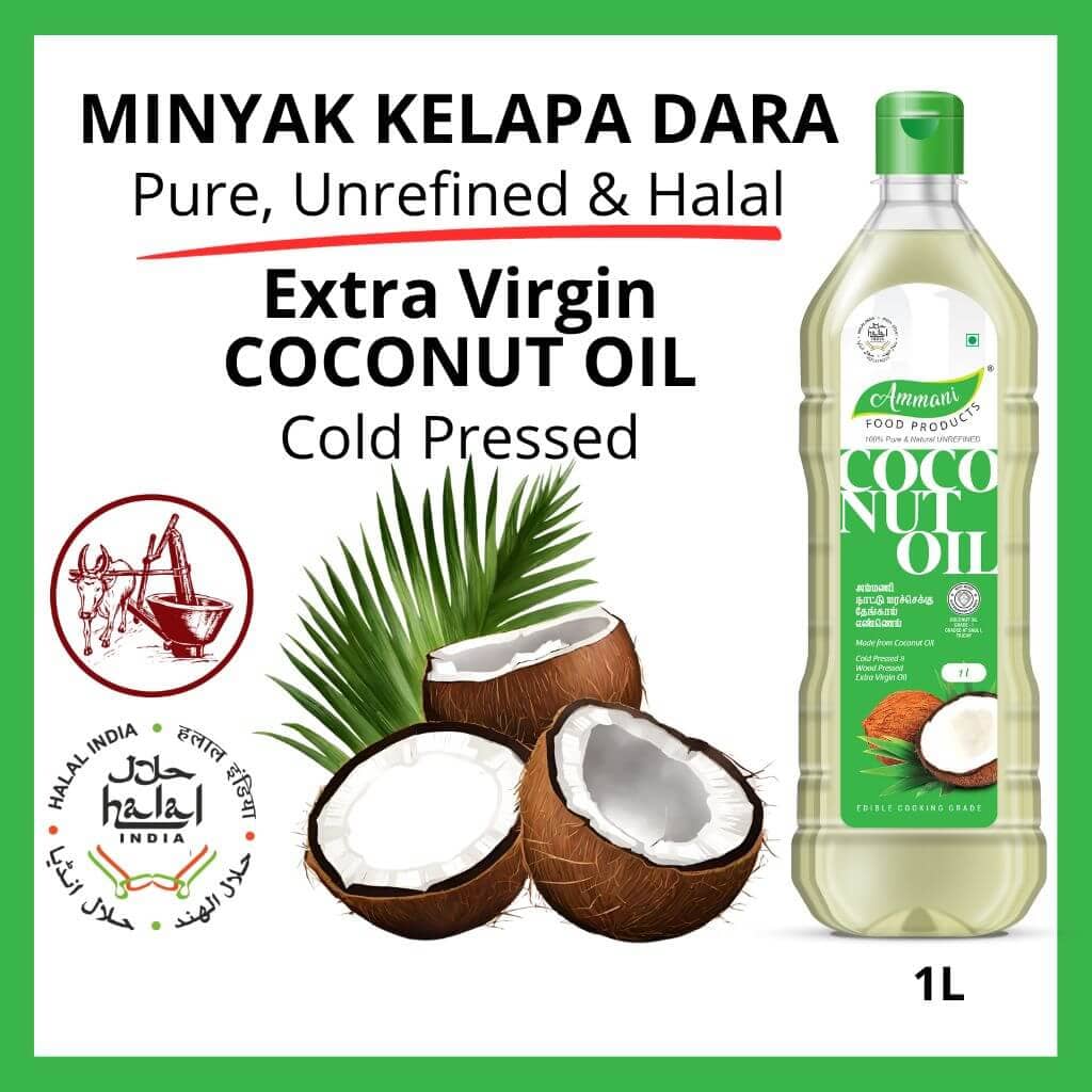 Buy Extra Virgin Coconut Oil / Minyak Kelapa Dara 1000ml (Wood Cold ...